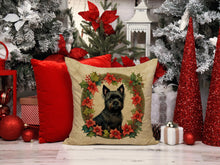 Load image into Gallery viewer, Cairn Terrier Christmas Flowers Throw Pillow