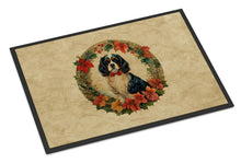 Load image into Gallery viewer, Cavalier Spaniel Christmas Flowers Doormat-24x36 Indoor / Outdoor Rug | Made in USA
