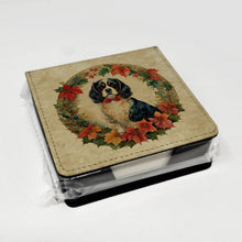 Load image into Gallery viewer, Cavalier Spaniel Christmas Flowers PU Leather Note Paper Holder