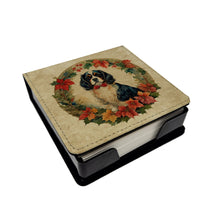 Load image into Gallery viewer, Cavalier Spaniel Christmas Flowers PU Leather Note Paper Holder