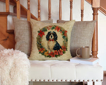 Load image into Gallery viewer, Cavalier Spaniel Christmas Flowers Throw Pillow - 14x14 Decorative Pillow – Art for Your Home &amp; Patio