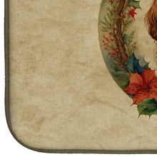 Load image into Gallery viewer, Cavalier Spaniel Christmas Flowers Dish Drying Mat