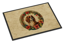 Load image into Gallery viewer, Cavalier Spaniel Christmas Flowers Doormat-24x36 Indoor / Outdoor Rug | Made in USA