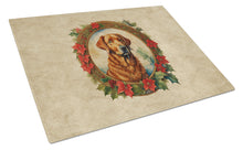 Load image into Gallery viewer, Chesapeake Bay Retriever Christmas Flowers Glass Cutting Boards – Durable, Decorative Kitchen Art