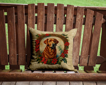 Load image into Gallery viewer, Chesapeake Bay Retriever Christmas Flowers Throw Pillow - 14x14 Decorative Pillow – Art for Your Home &amp; Patio