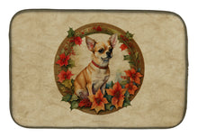 Load image into Gallery viewer, Chihuahua Christmas Flowers Dish Drying Mat