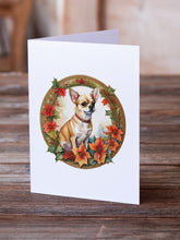 Load image into Gallery viewer, Chihuahua Christmas Flowers Greeting Cards - Blank Note Cards – 8-Pack of Artist-Designed Cards with Envelopes