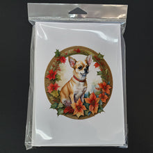 Load image into Gallery viewer, Chihuahua Christmas Flowers Greeting Cards - Blank Note Cards – 8-Pack of Artist-Designed Cards with Envelopes