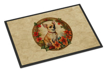 Load image into Gallery viewer, Chihuahua Christmas Flowers Doormat