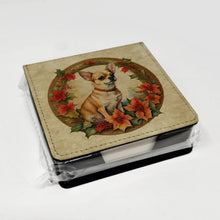 Load image into Gallery viewer, Chihuahua Christmas Flowers PU Leather Note Paper Holder