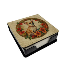 Load image into Gallery viewer, Chihuahua Christmas Flowers PU Leather Note Paper Holder