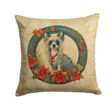Load image into Gallery viewer, Chinese Crested Christmas Flowers Throw Pillow
