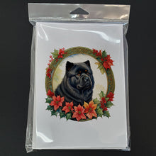 Load image into Gallery viewer, Chow Chow Christmas Flowers Greeting Cards - Blank Note Cards – 8-Pack of Artist-Designed Cards with Envelopes