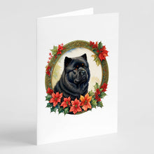 Load image into Gallery viewer, Chow Chow Christmas Flowers Greeting Cards - Blank Note Cards – 8-Pack of Artist-Designed Cards with Envelopes