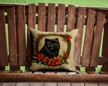 Load image into Gallery viewer, Chow Chow Christmas Flowers Throw Pillow - 14x14 Decorative Pillow – Art for Your Home &amp; Patio