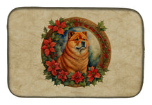 Load image into Gallery viewer, Chow Chow Christmas Flowers Dish Drying Mat