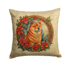Load image into Gallery viewer, Chow Chow Christmas Flowers Throw Pillow - 14x14 Decorative Pillow – Art for Your Home &amp; Patio