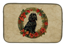 Load image into Gallery viewer, Cocker Spaniel Christmas Flowers Dish Drying Mat
