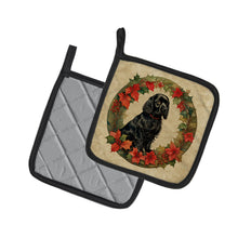 Load image into Gallery viewer, Cocker Spaniel Christmas Flowers Pot Holders - Set of 2 Decorative Kitchen Helpers | Made in the USA