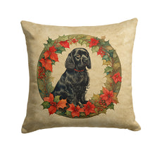 Load image into Gallery viewer, Cocker Spaniel Christmas Flowers Throw Pillow - 14x14 Decorative Pillow – Art for Your Home &amp; Patio