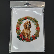 Load image into Gallery viewer, Cocker Spaniel Christmas Flowers Greeting Cards - Blank Note Cards – 8-Pack of Artist-Designed Cards with Envelopes