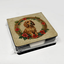 Load image into Gallery viewer, Cocker Spaniel Christmas Flowers PU Leather Note Paper Holder