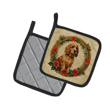 Load image into Gallery viewer, Cocker Spaniel Christmas Flowers Pot Holders - Set of 2 Decorative Kitchen Helpers | Made in the USA