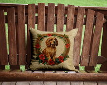 Load image into Gallery viewer, Cocker Spaniel Christmas Flowers Throw Pillow - 14x14 Decorative Pillow – Art for Your Home &amp; Patio