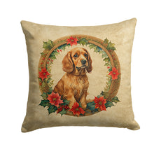 Load image into Gallery viewer, Cocker Spaniel Christmas Flowers Throw Pillow - 14x14 Decorative Pillow – Art for Your Home &amp; Patio