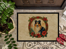 Load image into Gallery viewer, Collie Christmas Flowers Doormat