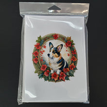 Load image into Gallery viewer, Corgi Christmas Flowers Greeting Cards - Blank Note Cards – 8-Pack of Artist-Designed Cards with Envelopes