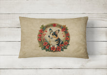 Load image into Gallery viewer, Corgi Christmas Flowers Throw Pillow