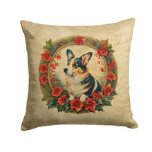 Load image into Gallery viewer, Corgi Christmas Flowers Throw Pillow