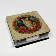 Load image into Gallery viewer, Corgi Christmas Flowers PU Leather Note Paper Holder