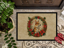 Load image into Gallery viewer, Corgi Christmas Flowers Doormat-24x36 Indoor / Outdoor Rug | Made in USA