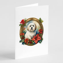 Load image into Gallery viewer, Coton De Tulear Christmas Flowers Greeting Cards - Blank Note Cards – 8-Pack of Artist-Designed Cards with Envelopes