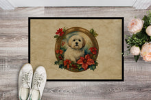 Load image into Gallery viewer, Coton De Tulear Christmas Flowers Doormat-24x36 Indoor / Outdoor Rug | Made in USA