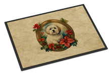Load image into Gallery viewer, Coton De Tulear Christmas Flowers Doormat-24x36 Indoor / Outdoor Rug | Made in USA