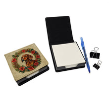 Load image into Gallery viewer, Dachshund Christmas Flowers PU Leather Note Paper Holder