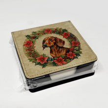 Load image into Gallery viewer, Dachshund Christmas Flowers PU Leather Note Paper Holder
