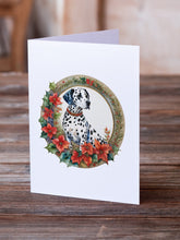 Load image into Gallery viewer, Dalmatian Christmas Flowers Greeting Cards - Blank Note Cards – 8-Pack of Artist-Designed Cards with Envelopes