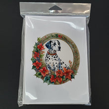 Load image into Gallery viewer, Dalmatian Christmas Flowers Greeting Cards - Blank Note Cards – 8-Pack of Artist-Designed Cards with Envelopes