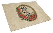 Load image into Gallery viewer, Dalmatian Christmas Flowers Glass Cutting Boards – Durable, Decorative Kitchen Art