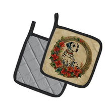 Load image into Gallery viewer, Dalmatian Christmas Flowers Pot Holders - Set of 2 Decorative Kitchen Helpers | Made in the USA