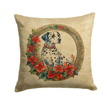 Load image into Gallery viewer, Dalmatian Christmas Flowers Throw Pillow - 14x14 Decorative Pillow – Art for Your Home &amp; Patio