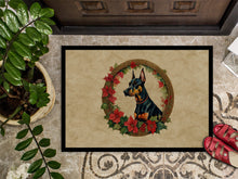 Load image into Gallery viewer, Doberman Pinscher Christmas Flowers Doormat-24x36 Indoor / Outdoor Rug | Made in USA