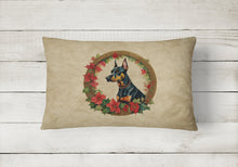 Load image into Gallery viewer, Doberman Pinscher Christmas Flowers Throw Pillow