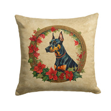 Load image into Gallery viewer, Doberman Pinscher Christmas Flowers Throw Pillow - 14x14 Decorative Pillow – Art for Your Home &amp; Patio