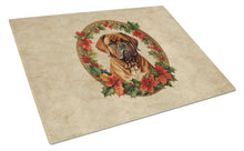 Load image into Gallery viewer, Dogue de Bordeaux Christmas Flowers Glass Cutting Boards – Durable, Decorative Kitchen Art