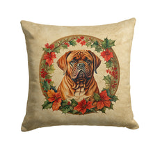 Load image into Gallery viewer, Dogue de Bordeaux Christmas Flowers Throw Pillow - 14x14 Decorative Pillow – Art for Your Home &amp; Patio